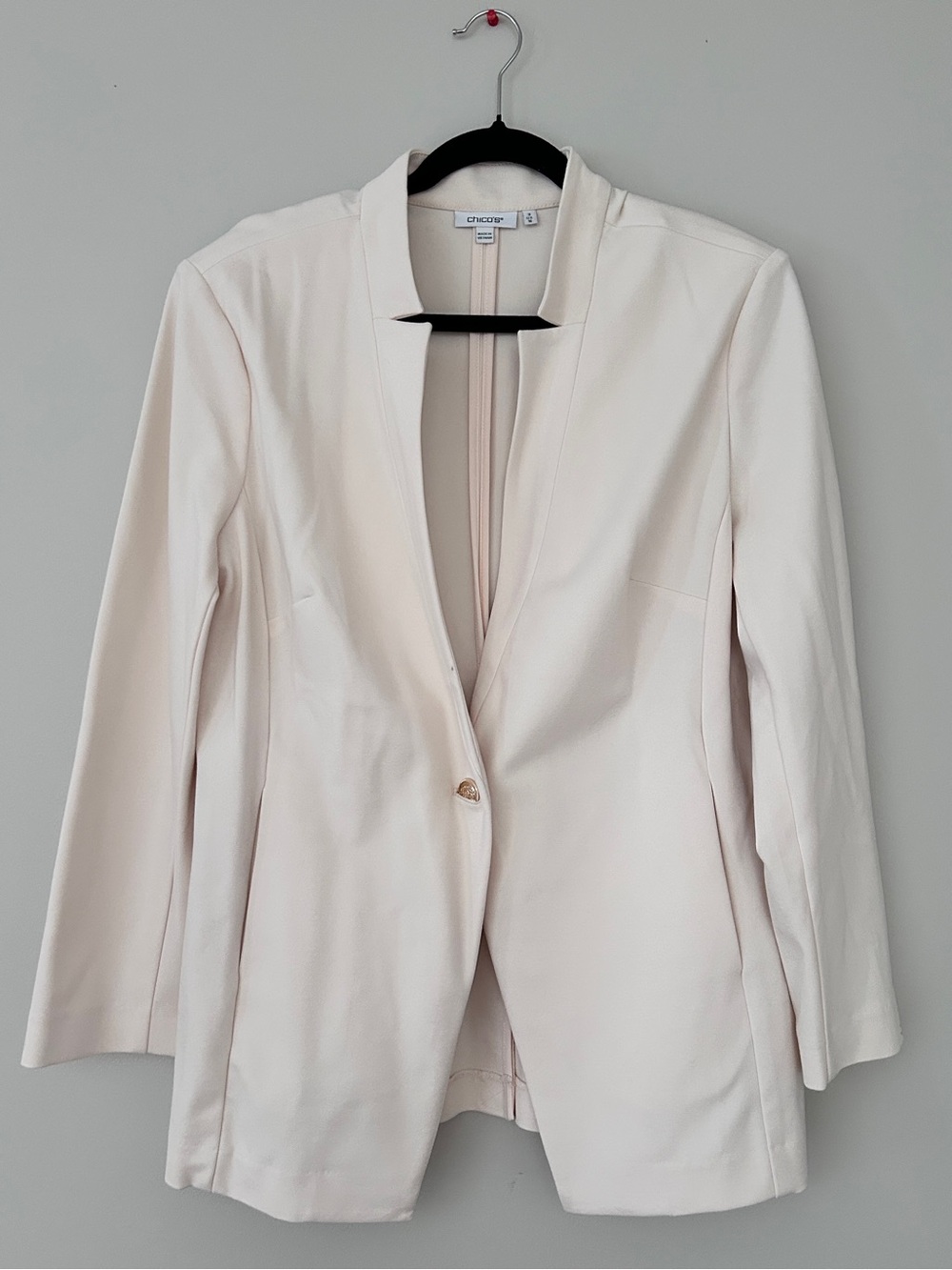 Chico's Cream Single-Button Tailored Blazer